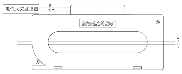 J-SCM41(250)剩余電流式<a href=http://www.aund.net/dianqihuozai/ target=_blank class=infotextkey>電氣火災(zāi)監(jiān)控</a>探測器接線圖