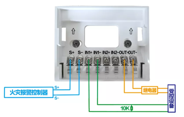 J-SCM45A(J-SCM45)型輸入/輸出模塊無(wú)源輸出的現(xiàn)場(chǎng)接線圖