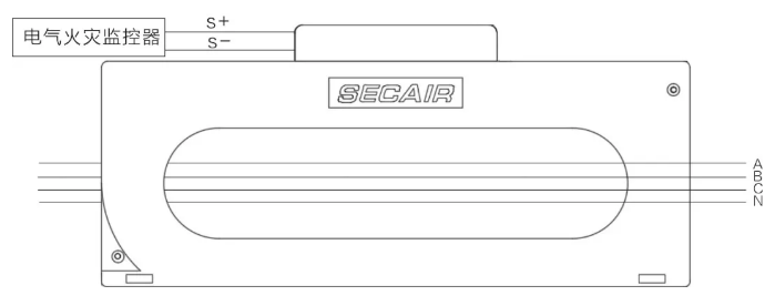 J-SCM41(400)剩余電流式<a href=http://www.aund.net/dianqihuozai/ target=_blank class=infotextkey>電氣火災(zāi)監(jiān)控</a>探測器接線圖